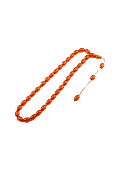 Burhan Sağlam Osmanlı Benzetme Kapsül Kesim 11x8 Mm Sıkma Kehribar Sistem Püsküllü Tesbih Bs24639