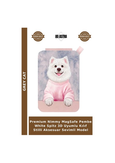 Premium Nimmy Magsafe Pembe White Spitz 3d Uyumlu Kılıf Stilli Aksesuar Sevimli Model