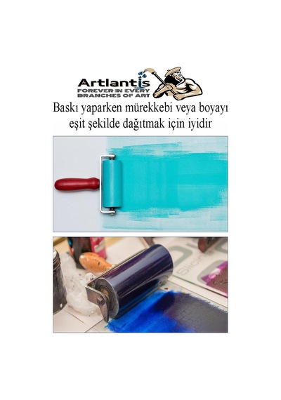 Kauçuk Baskı Merdanesi 15 Cm Metal 1 Adet Plastik Linol Baskı Merdanesi Silindir Rulo Merdane Vinil Baskı Yapıştırma