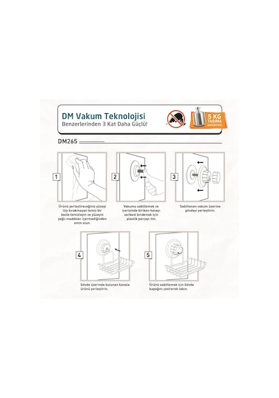 Teknotel Delme Vida Matkap Yok! Vakumlu Sabunluk Krom Dm265