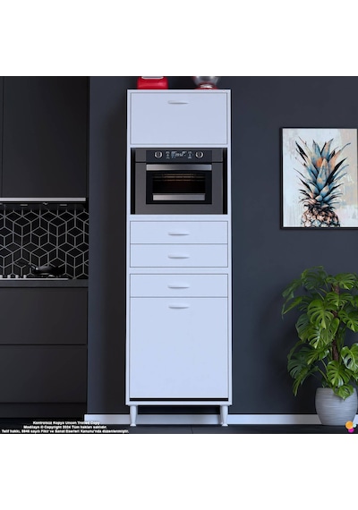 Modilayn Ediz Fırın Bölmeli 1 Kapaklı Sepetli Çekmeceli Çok Amaçlı Dolap - Mutfak Robotu Ve Kahve Köşesi 55 Cm Beyaz Modilayn Ediz Fırın Bölmeli 1 Kapaklı Sepetli Çekmeceli Çok Amaçlı Dolap - Mutfak Robotu Ve Kahve Köşesi 55 Cm Beyaz
