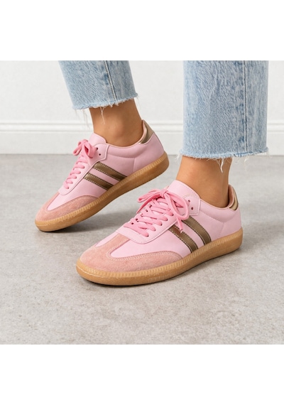 Kadın Spor Ayakkabı Pembe Sneaker Bağcıklı Günlük Rahat Kaymaz Taban Şık Tasarım
