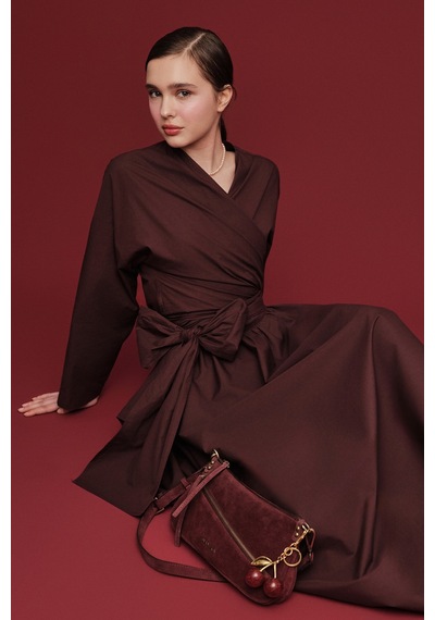 Manuka Kimono Tarz Premıum Gömlek Bordo Bordo