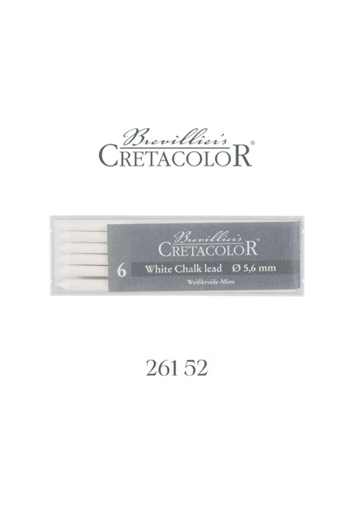 Cretacolor Portmin Kalem Ucu 5.6mm, 6'li Set, Beyaz Pastel Medium Tebeşir