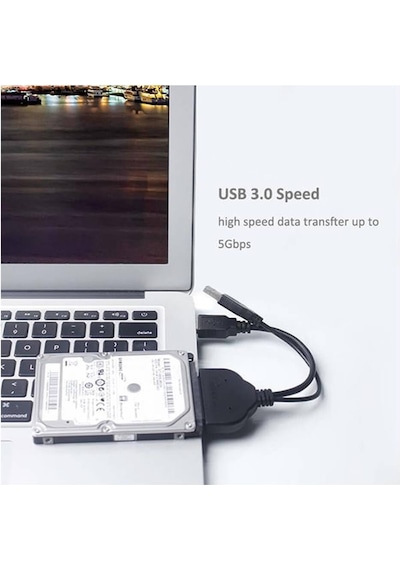 2.5" Usb 3.0 To Sata Hdd Ssd Dönüştürücü Adaptör Kablosu + Koruma Kutusu