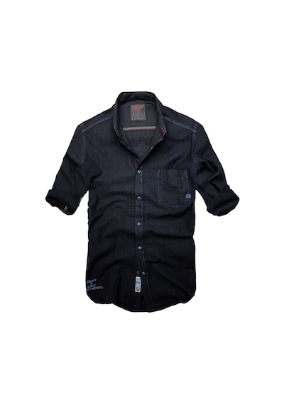 Gulf Bird Slim Fit Saf Pamuk Denim Kumaş Kot Gömlek--koyulacivert--- Renkli