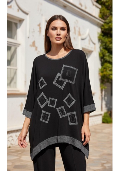 Füme Style Fü&me Style Kadın Asimetrik Detaylı Truvakar Kol Tunik Çok Renkli