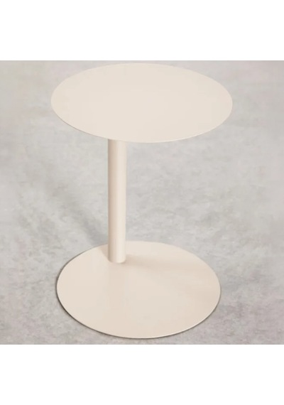 Paledin Design Magna Yan Sehpa Modern Yuvarlak Çelik Koltuk Yanı Sehpası Granit Grisi 40x40x50 Cm Toprak