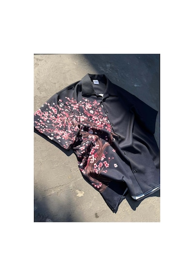 More Black Midnight Desenli Dubble Hürrem Kumaş Oversize Gömlek Çok Renkli