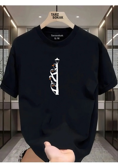 Startmore Unisex Penguen T-shirt Siyah