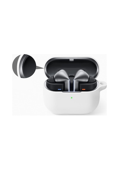 Sneezy Galaxy Buds 3 Pro Ve Galaxy Buds 3 Uyumlu Kopçalı Kapaklı Silikon Koruma Kılıfı Şeffaf