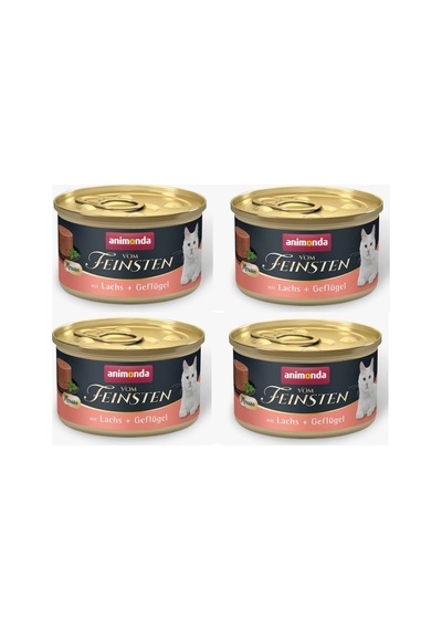 Animonda Vom Feinsten Somon Ve Kümes Hayvanlı Yetişkin Kedi Konsevesi 85 G X 4 Adet