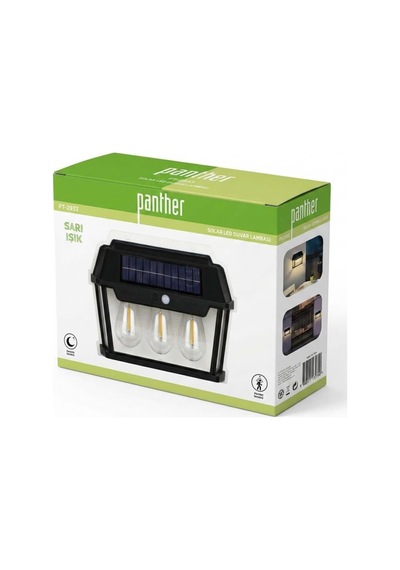 Tr Pt-2933 3lü Solar Led Duvar Lambası - Sarı Işık Ve Hareket Sensörlü Bahçe Aydınlatması