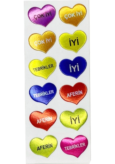 Sticker Kabartmalı Stiker Defter, Planlayıcı Etiket Çok İyi, Tebrikler, Aferin Cb445 16x7 Cm