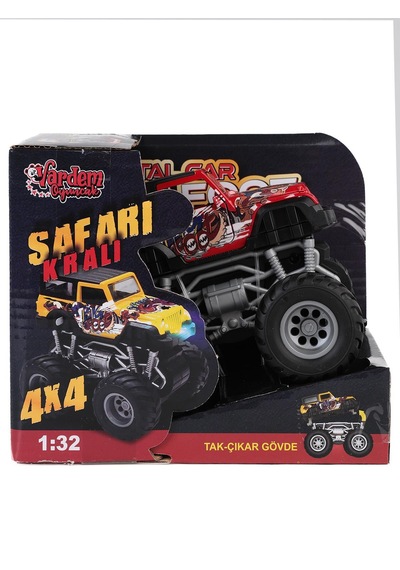 Vardem Oyuncak Isıklı- Muzıklı 1:32 Safarı Kralı Jeep 4x4 - Kırmızı