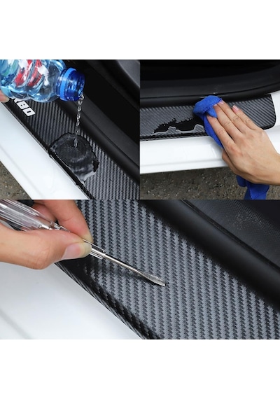 Opel Vectra Için Karbon Kapı Eşiği Sticker ( 4 Adet )