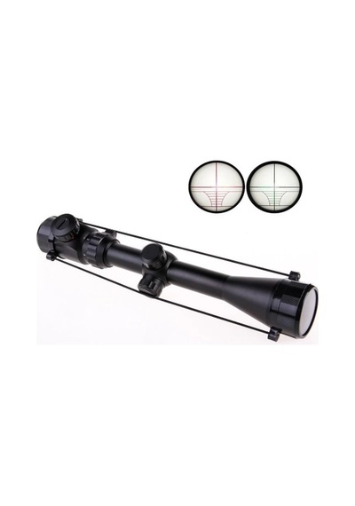 3-9x40 Zoomlu Çıft Işıklı Av Tüfeği Dürbünü Montaj Kelepçeli Lisinya Siyah 29717254