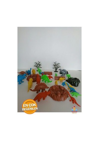 3'lü Set Oyuncak Dinazor Hayvanları Seti 30 Parça Büyük - Küçük Boy Dinazor Seti - Dinozor Seti