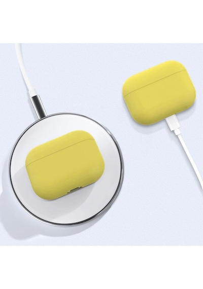 Wozlo Apple Uyumlu AirPods 3 Koruyucu Kılıf - 3. Nesil Silikon Kulaklık Koruma Kılıfı - Sarı