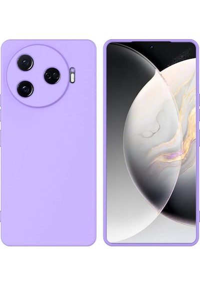 Tecno Camon 30 Pro CL8 Uyumlu Silikon Kılıf - Kamera Korumalı Esnek Pastel Renk Kapak - Lila