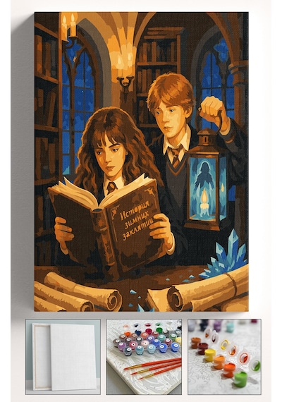 Sayılarla Boyama Seti Numaralı Tuval Fırça Boya Askı Aparatı Dahil Set 40x50 Cm - Hermoni