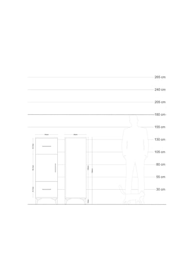 Hyperion Dolap Tek Raflı Tek Çekmeceli 60x44x134 Çam-çam Atlas Çam