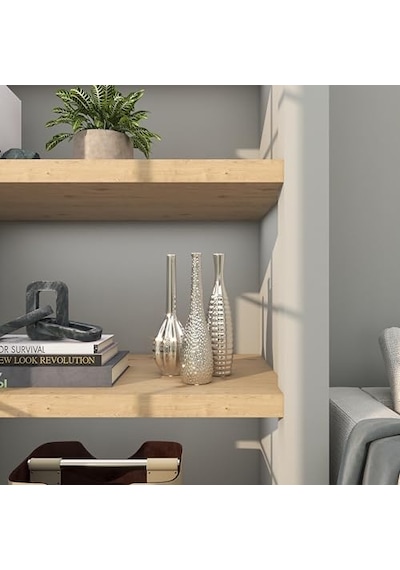 79 Değişen Desenli Seramik Tomurcuk Vazosu 3 Lü Set 3 W 12 H Gümüş Çok Renkli