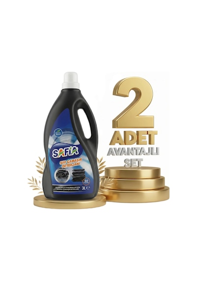 Safia Bitkisel Sıvı Çamaşır Makine Deterjanı Siyahlar 2x3 Lt 3 L