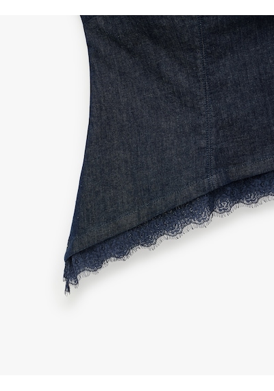 Koton Dantel Detaylı Asimetrik Kesim Straplez Denim Büstiyer Top Koyu İndigo 6sal30029md Dark Indigo Koton Dantel Detaylı Asimetrik Kesim Straplez Denim Büstiyer Top Koyu İndigo 6sal30029md Dark Indigo