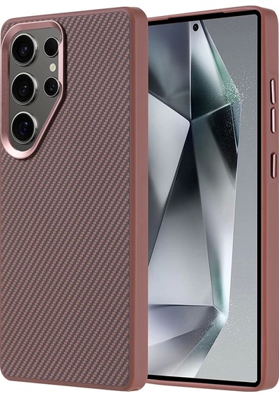 Galaxy Uyumlu S25 Ultra Kılıf Magsafe Şarj Özellikli Karbon Fiber Görünümlü Zore Troy Kapak
