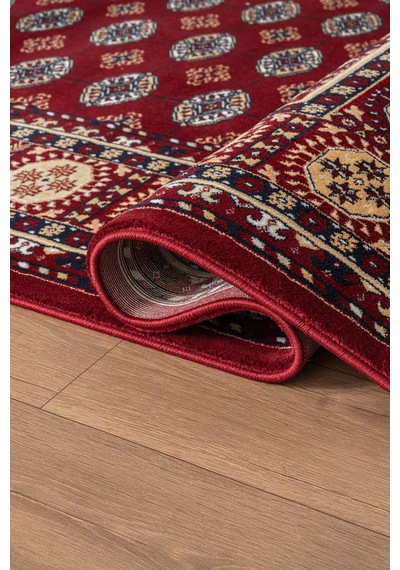 Cotto Home Fesane Fn003j Bordo Pamuk Taban Afgan Desenli Salon Oturma Odası Halısı