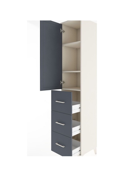 Hyperion Dolap 3 Raflı 3 Çekmeceli Tek Kapaklı 44x44x221 Aytaşı-antrasit Aytası