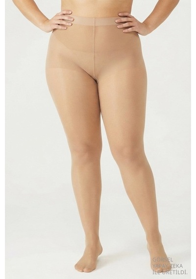 Cottonhıll İnce 15 Denye Açık Ten 2'li Büyük Beden Külotlu Çorap Renkli-3