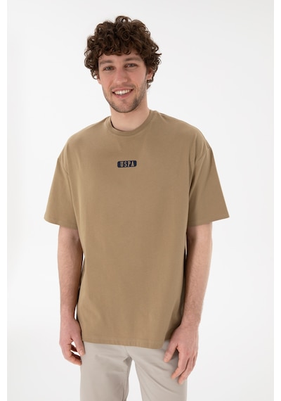 U.S. Polo Assn. Erkek Oversize Fit Bisiklet Yaka Haki Tişört 50305923-VR027