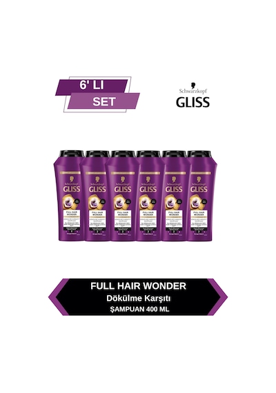 Gliss Full Hair Wonder Dökülme Karşıtı Şampuan 6 x 400 ML