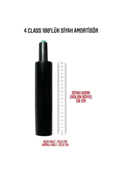 Tura Ofis 4 class 100'lük Siyah Amortisör Ofis Koltuğu Yedek Parç