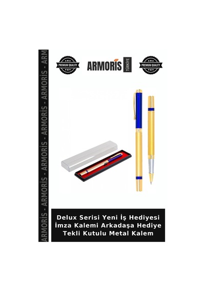 Delux Serisi Yeni İş Hediyesi İmza Kalemi Arkadaşa Hediye Tekli Kutulu Metal Kalem Çok Renkli