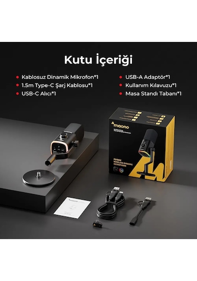Maono Pd100w Kablosuz Usb Gamer Oyuncu Mikrofonu