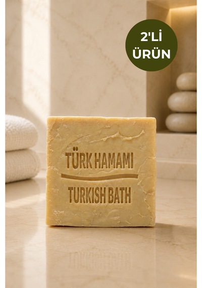 2'li Doğal Türk Hamamı Sabunu 120-140 Gr El Yapımı Bitkisel Yüz, Vücut Ve Saç Temizleme Sabunu - 62836703 Diğer