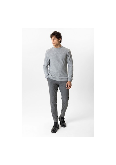 Backandbond Gri Regular Fit Desenli Bisiklet Yaka Sweatshirt