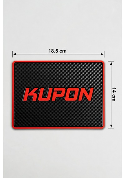 Kupon Torpido Üstü Kaydırmaz Ped Telefon Gözlük Anahtar Tutucu Siyah Kupon Yazılı
