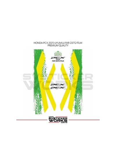 Honda Pcx Far Filmi Sticker Şeffaf Folyo 2025 İnce Model Sarı
