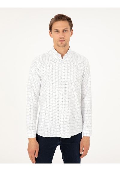 Pierre Cardin Erkek Yeşil Gömlek Desenli 50292262-vr054 Yeşil