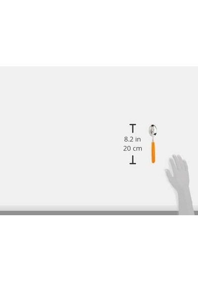 Yemek Kaşığı, Çorba Kaşığı, Made, Ergonomik Sap, Bulaşık Makinesinde Yıkanabilir, Turuncu Açık Ahşap