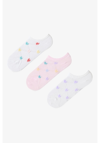 Penti Renkli Kız Çocuk Vibrant Hearts 3'lü Patik Çorap