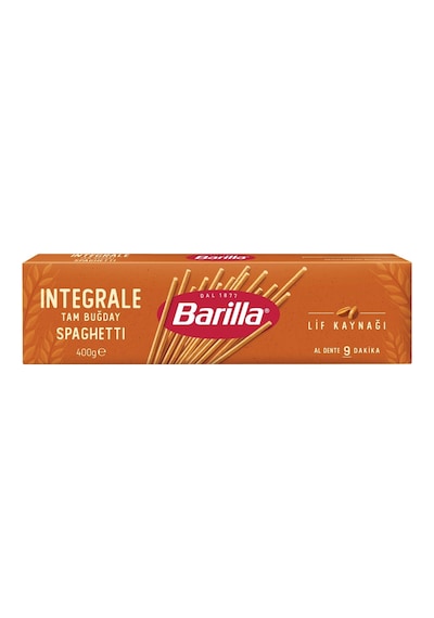 Barilla Tam Buğday Makarna 400g Spaghetti - Düşük Glisemik İndeks, İki Kat Lifli 8'li Avantaj P Tarı
