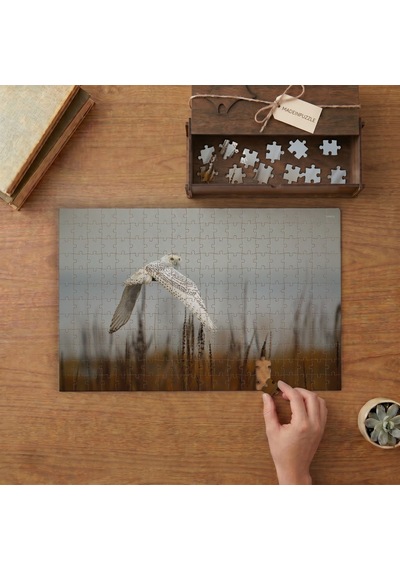Uçan Kar Baykuşu Tasarımı 240 Parça Ahşap Puzzle Ahşap Kutuda Mpy60233