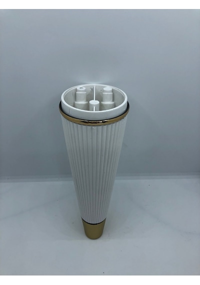 Karakoçaksesuar Plastik,19 Cm Beyaz-Gold Koltuk,Berjer,Mobilya Ayağı (4 Adet)