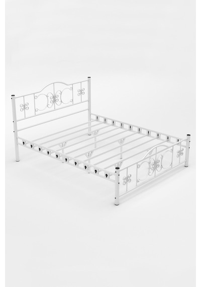 Argimo Pero Çift Kişilik Ferforje Metal Beyaz Karyola 140x190