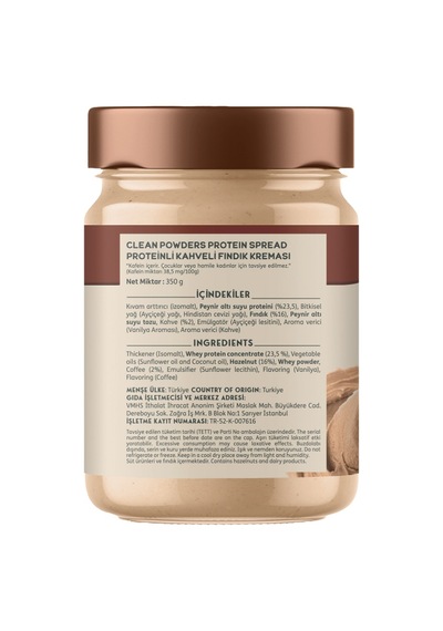 Clean Powders Protein Spread 350 Gr Kahve